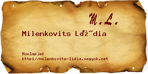 Milenkovits Lídia névjegykártya